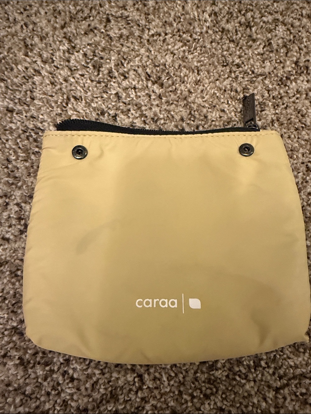 caraa Soft Yellow Travel Pouch with Snap and Zipper